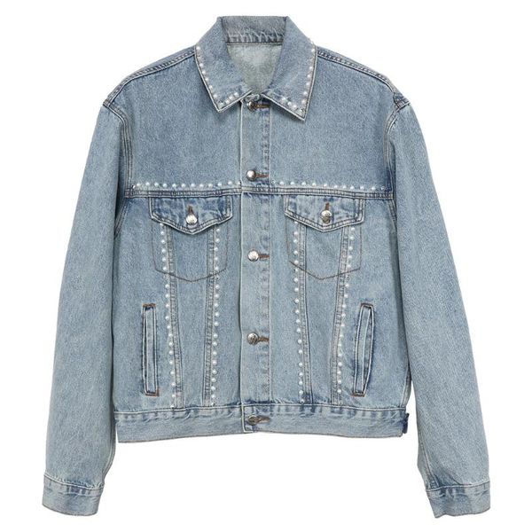 women's jackets denim jacket womennail bead water wash long-sleeved loose spring autumn jeans female coat, Black;brown
women's jackets denim jacket womennail bead water wash long-sleeved loose spring autumn jeans female coat, Black;brown