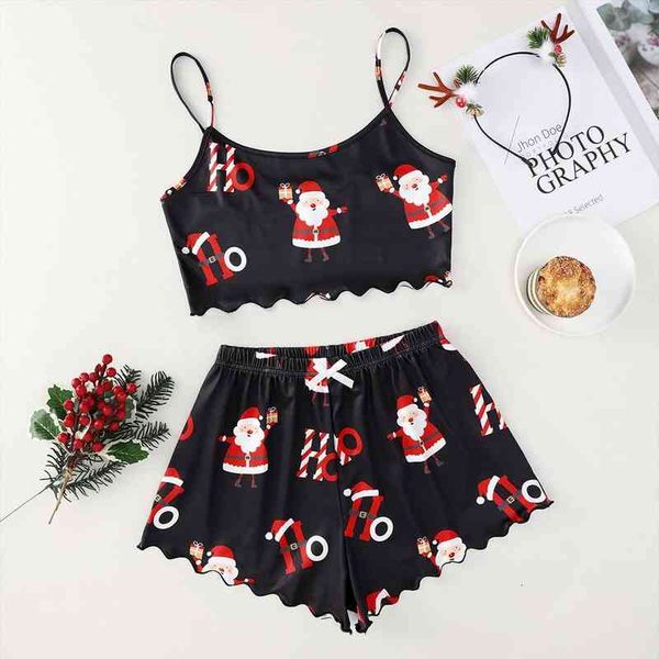 christmas pajama sets satin cotton womens sleepwears set patchwork colour seamless nightwear v neck home clothes, Black;red
christmas pajama sets satin cotton womens sleepwears set patchwork colour seamless nightwear v neck home clothes, Black;red