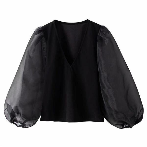 women casual black patchwork mesh long sleeve blouse female summer fashion v-neck streetwear shirts chic lady femme women's blouses &, White
women casual black patchwork mesh long sleeve blouse female summer fashion v-neck streetwear shirts chic lady femme women's blouses &, White