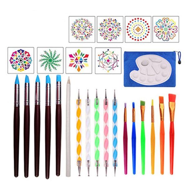 craft tools 27pcs/set mandala dotting pen for diy painting rock pottery with stencils template paint tray
craft tools 27pcs/set mandala dotting pen for diy painting rock pottery with stencils template paint tray