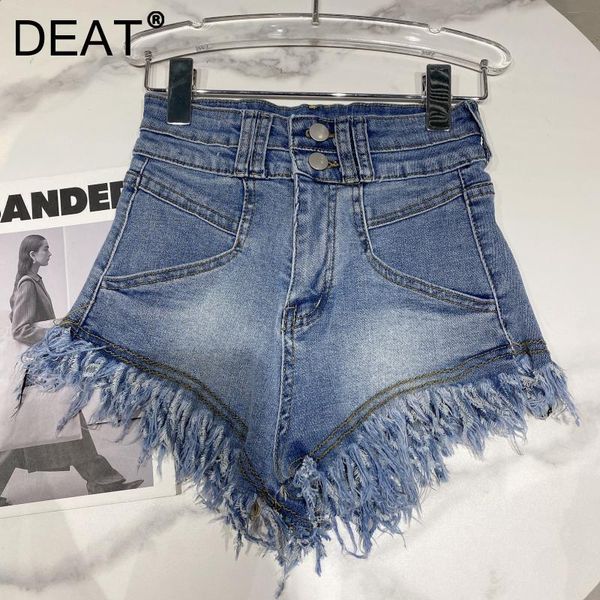 women's shorts deat women denim patchwork solid color distressed high waist elastic slim designed chic fashion autumn 2021 11b678, White;black
women's shorts deat women denim patchwork solid color distressed high waist elastic slim designed chic fashion autumn 2021 11b678, White;black