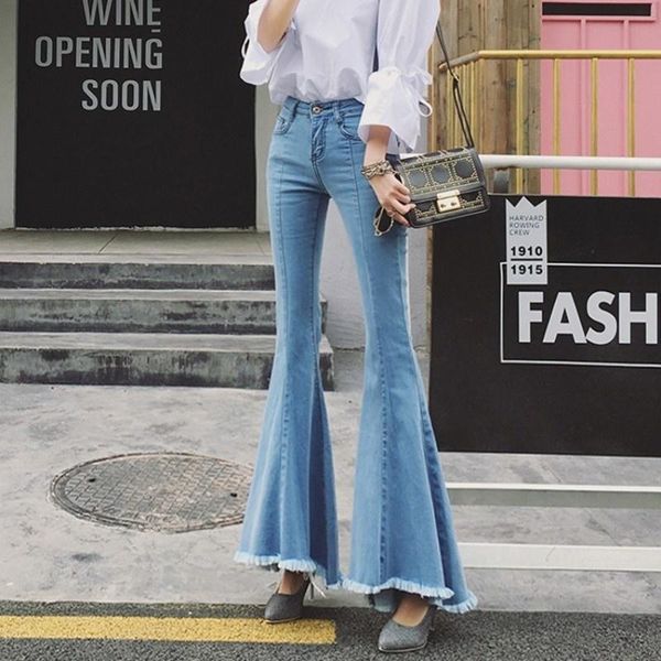 women's jeans vintage women tassels flare pants floor length long skinny high waist ladies trousers denim bell-bottomed plus size, Blue
women's jeans vintage women tassels flare pants floor length long skinny high waist ladies trousers denim bell-bottomed plus size, Blue