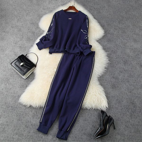 women's two piece pants fall winter long sleeve round neck black / blue sequins sweatshirt + panelled suits 2 s set ln1911601 t02l, White
women's two piece pants fall winter long sleeve round neck black / blue sequins sweatshirt + panelled suits 2 s set ln1911601 t02l, White
