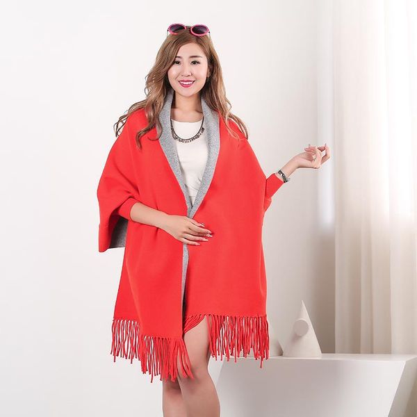 scarves four seasons fashion grandeur women's scarf solid color shawl with sleeves cashmere cape for woman, Blue;gray
scarves four seasons fashion grandeur women's scarf solid color shawl with sleeves cashmere cape for woman, Blue;gray