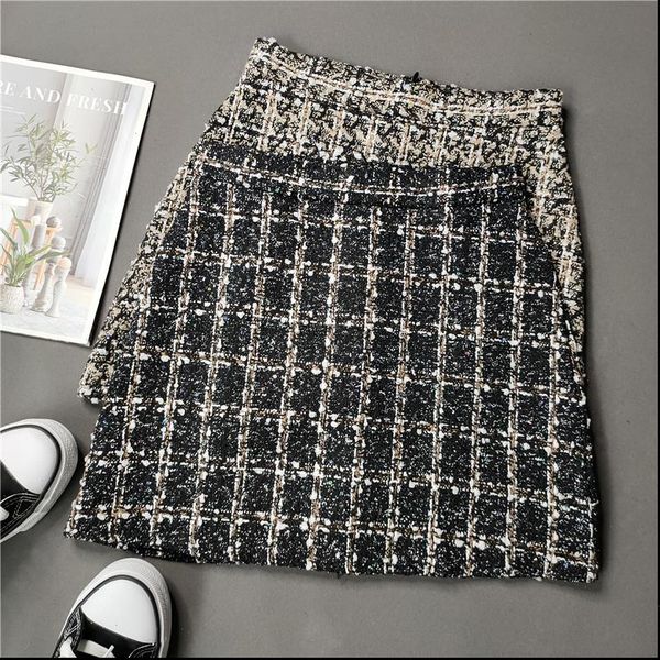 korean women skirts plaid skirt sequins slim short autumn high waist vintage woolen female with shorts, Black
korean women skirts plaid skirt sequins slim short autumn high waist vintage woolen female with shorts, Black