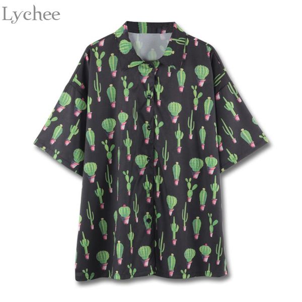 women's blouses & shirts lychee harajuku summer women blouse cactus print casual loose short sleeve turn down collar shirt female, White
women's blouses & shirts lychee harajuku summer women blouse cactus print casual loose short sleeve turn down collar shirt female, White