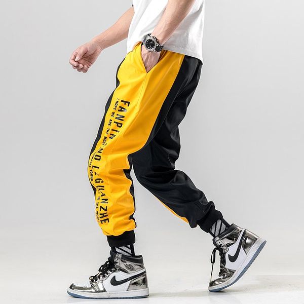 men's pants men side striped joggers 2021 mens japanese streetwear patchwork sweatpants male hip hop track yellow trousers, Black
men's pants men side striped joggers 2021 mens japanese streetwear patchwork sweatpants male hip hop track yellow trousers, Black