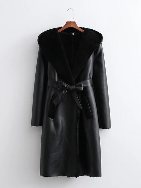 women's jackets faux leather hooded long jacket women 2021 fashion with belt lapel sleeve vintage pocket black coat chic clothing, Black;brown
women's jackets faux leather hooded long jacket women 2021 fashion with belt lapel sleeve vintage pocket black coat chic clothing, Black;brown