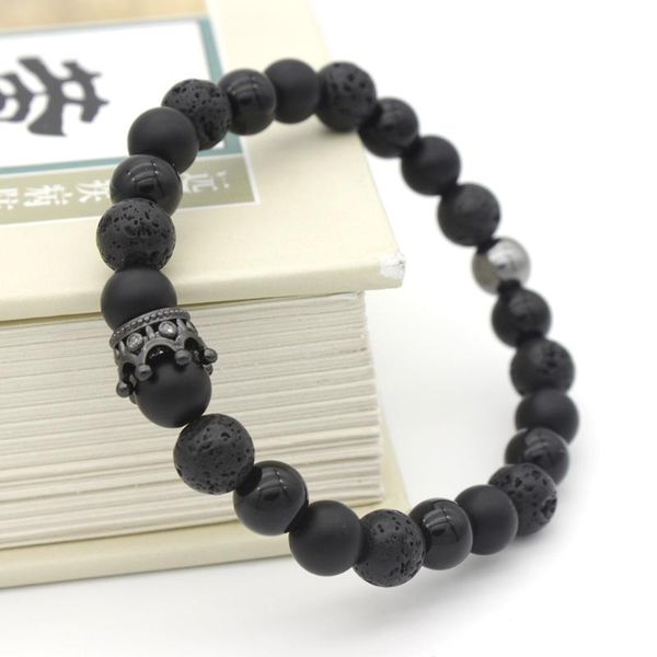 beaded, strands 8mm black frosted volcanic stone copper inlaid zircon crown men's bracelet seven chakra yoga jewelry diy husband gift e
beaded, strands 8mm black frosted volcanic stone copper inlaid zircon crown men's bracelet seven chakra yoga jewelry diy husband gift e