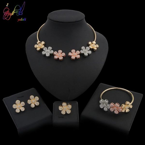 earrings & necklace yulaili arrivals fashion tricolor crystal flower african jewelry sets for bridesmaid engagement girl party, Silver
earrings & necklace yulaili arrivals fashion tricolor crystal flower african jewelry sets for bridesmaid engagement girl party, Silver