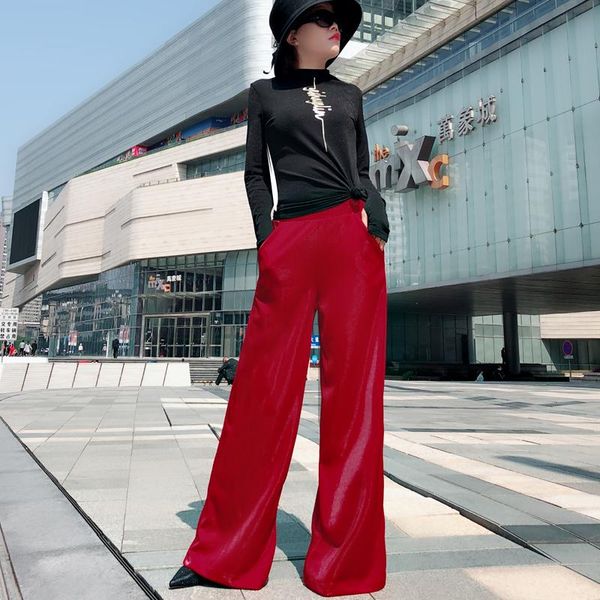 women's pants & capris clothing women loose 2021 autumn spring stretch fall red wild wide leg trousers, Black;white
women's pants & capris clothing women loose 2021 autumn spring stretch fall red wild wide leg trousers, Black;white