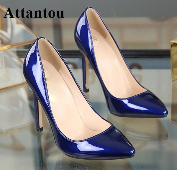 arrival stiletto pumps women high heel patent leather evening party dress shoes slip on plus size 46, Black
arrival stiletto pumps women high heel patent leather evening party dress shoes slip on plus size 46, Black