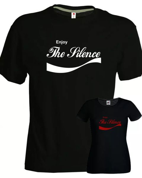 black t-shirt enjoy the silence cotton men and women gift music depeche, White;black
black t-shirt enjoy the silence cotton men and women gift music depeche, White;black