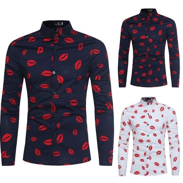 men's casual shirts men long sleeve button up lipstick lip print shirt fashion blouse plus size, White;black
men's casual shirts men long sleeve button up lipstick lip print shirt fashion blouse plus size, White;black