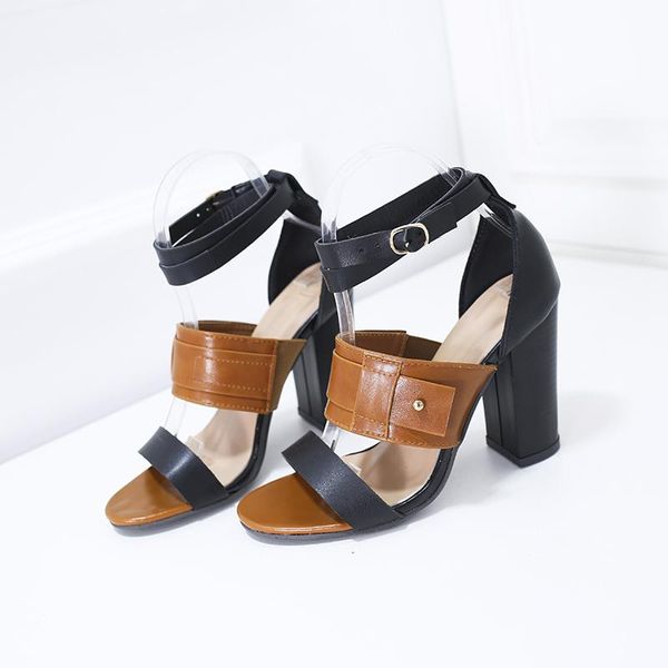 sandals high-heeled fashion leather buckle open-toe women's outdoor casual all-match dress shoes party, Black
sandals high-heeled fashion leather buckle open-toe women's outdoor casual all-match dress shoes party, Black