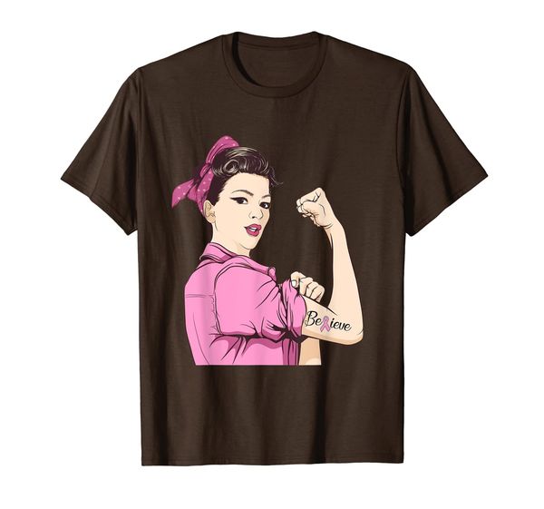 breast cancer warrior t-shirt awareness tee support believe, White;black