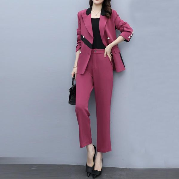 women's two piece pants casual double breasted blazer suits 2 set women spring autumn femme elegant wide leg straight pant & coat suit, White
women's two piece pants casual double breasted blazer suits 2 set women spring autumn femme elegant wide leg straight pant & coat suit, White