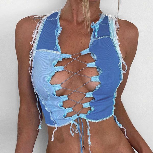 jocoo jolee women lace up hollow out tanks vintage y2k color block skinny irregular kint crop bandage t shirts 210619, White
jocoo jolee women lace up hollow out tanks vintage y2k color block skinny irregular kint crop bandage t shirts 210619, White