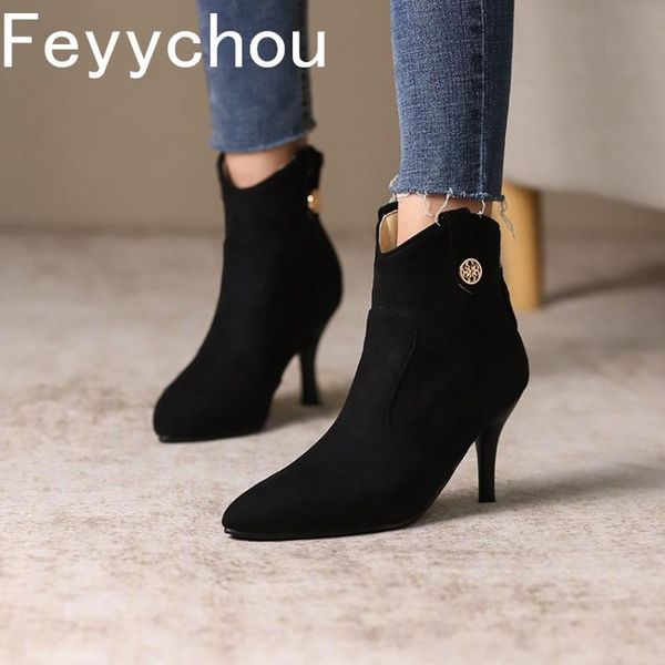 boots women's autumn winter modern thin heels super high heel pointed toe zip ankle flock 2021 fashion black
boots women's autumn winter modern thin heels super high heel pointed toe zip ankle flock 2021 fashion black