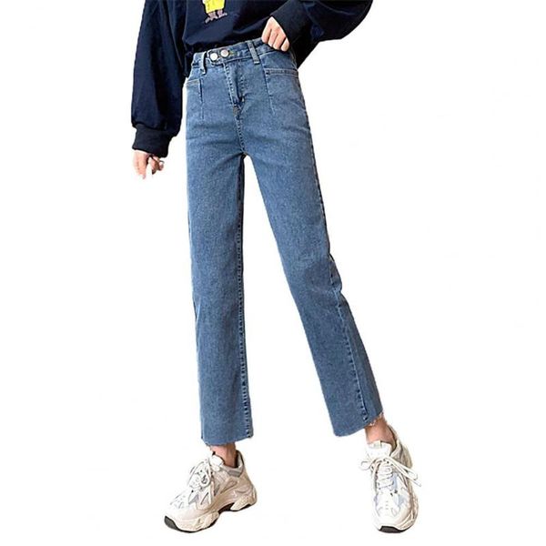 spring autumn chic school girls fashion women high waist trousers buttons pockets straight pants long jeans women's, Blue
spring autumn chic school girls fashion women high waist trousers buttons pockets straight pants long jeans women's, Blue