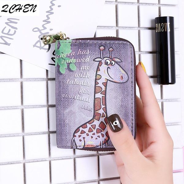 card holders woman's small wallet ladies' purse cartoon print package multi-card business zipper holder 531, Brown;gray
card holders woman's small wallet ladies' purse cartoon print package multi-card business zipper holder 531, Brown;gray