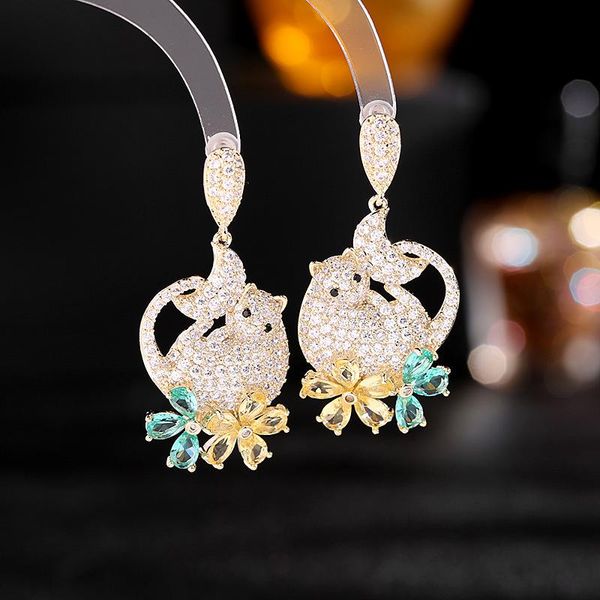 dangle & chandelier europe and the united states micro-inlaid gem earrings japan south korea fashion cute cat crescent flower ear jewelry, Silver
dangle & chandelier europe and the united states micro-inlaid gem earrings japan south korea fashion cute cat crescent flower ear jewelry, Silver