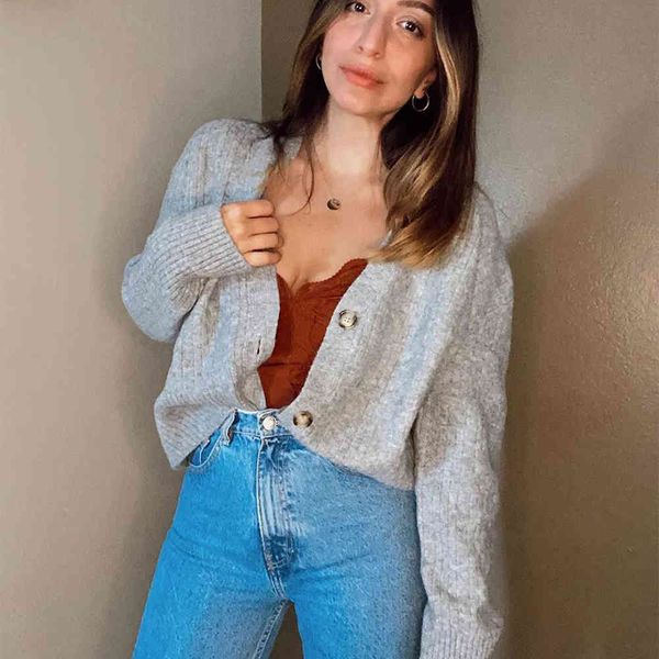 women knit cardigan v-neckline long sleeves textured sweater vintage casual femme vetement ropa mujer 210420, White;black
women knit cardigan v-neckline long sleeves textured sweater vintage casual femme vetement ropa mujer 210420, White;black