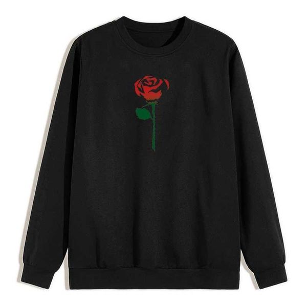 hoodiesautumn rose print round neck sweater men's top, Black
hoodiesautumn rose print round neck sweater men's top, Black