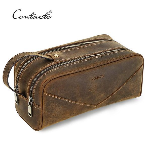 contact's vintage toiletry bag crazy horse leather cosmetic organizer makeup case for men large capacity storage handbags bags & cases
contact's vintage toiletry bag crazy horse leather cosmetic organizer makeup case for men large capacity storage handbags bags & cases