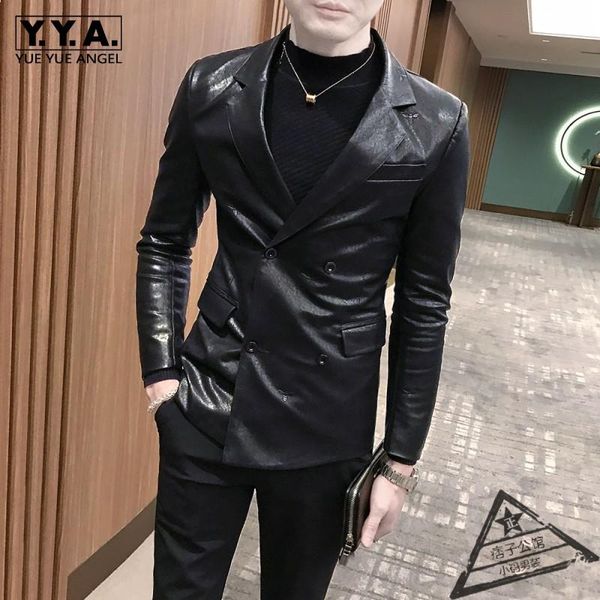 fashion leather blazer men embroidered double breasted slim suit jacket lapel party business black formal short coat m-3xl men's suits, White;black
fashion leather blazer men embroidered double breasted slim suit jacket lapel party business black formal short coat m-3xl men's suits, White;black