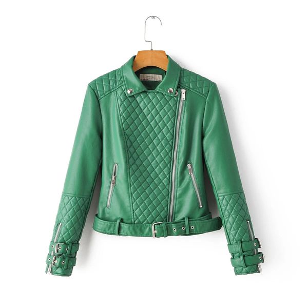 vintage women pu leather jackets spring green adjustable waist ladies coat fashion female jacket casual girls coats 210427, Black
vintage women pu leather jackets spring green adjustable waist ladies coat fashion female jacket casual girls coats 210427, Black