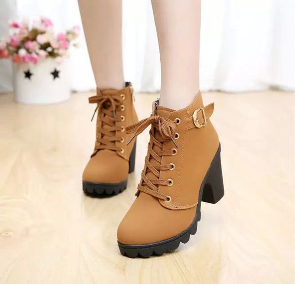 autumn and winter high heels large women's boots cross strap short thick martin leather, Black
autumn and winter high heels large women's boots cross strap short thick martin leather, Black