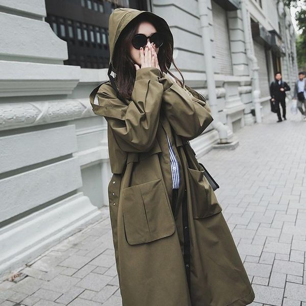 women's trench coats brand fashion coat women oversize large pockets chic long loose windbreaker spring autumn outwear korean clothes, Tan;black
women's trench coats brand fashion coat women oversize large pockets chic long loose windbreaker spring autumn outwear korean clothes, Tan;black