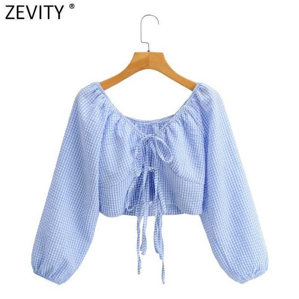zevity women lace up plaid print short blouse female lantern sleeve slim shirt chic high waist blusas ls7635 210603, White
zevity women lace up plaid print short blouse female lantern sleeve slim shirt chic high waist blusas ls7635 210603, White