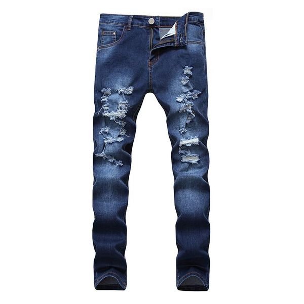 men's jeans fashion style luxury quality slim pants mens hole straight elastic destroyed for men plus size, Blue
men's jeans fashion style luxury quality slim pants mens hole straight elastic destroyed for men plus size, Blue