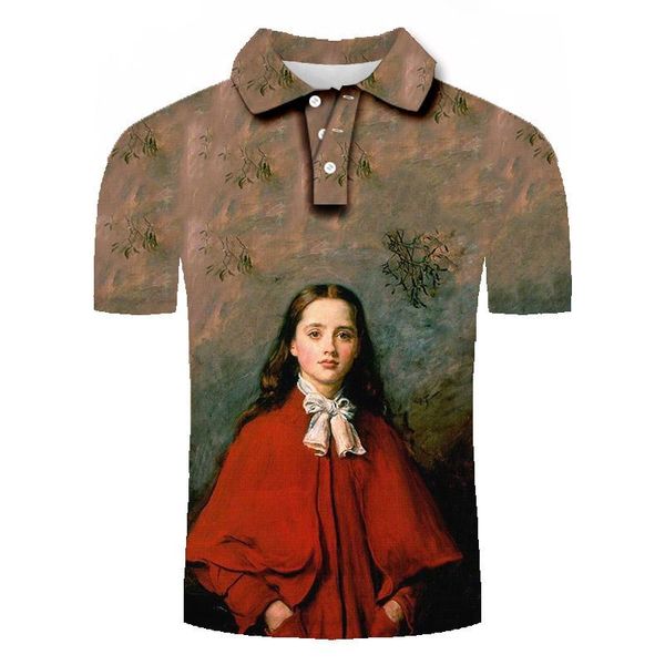 men's polos summer art street world famous paintings 3d printing shirt clothing trends men, White;black
men's polos summer art street world famous paintings 3d printing shirt clothing trends men, White;black