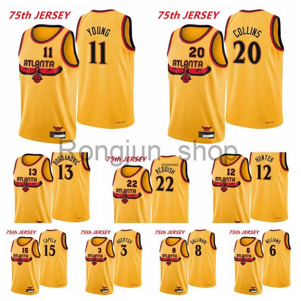 2021-22 75th anniversary printed mens basketball trae young 11 john collins bogdan bogdanovic cam reddish hunter kevin huerter jalen johnson, Black
2021-22 75th anniversary printed mens basketball trae young 11 john collins bogdan bogdanovic cam reddish hunter kevin huerter jalen johnson, Black