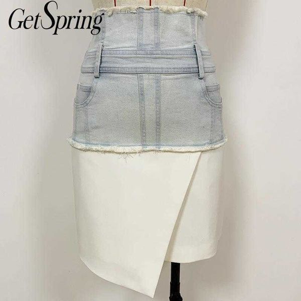getspring women skirt denim patchwork high waist skirts irregular color matching jean 210601, Black
getspring women skirt denim patchwork high waist skirts irregular color matching jean 210601, Black