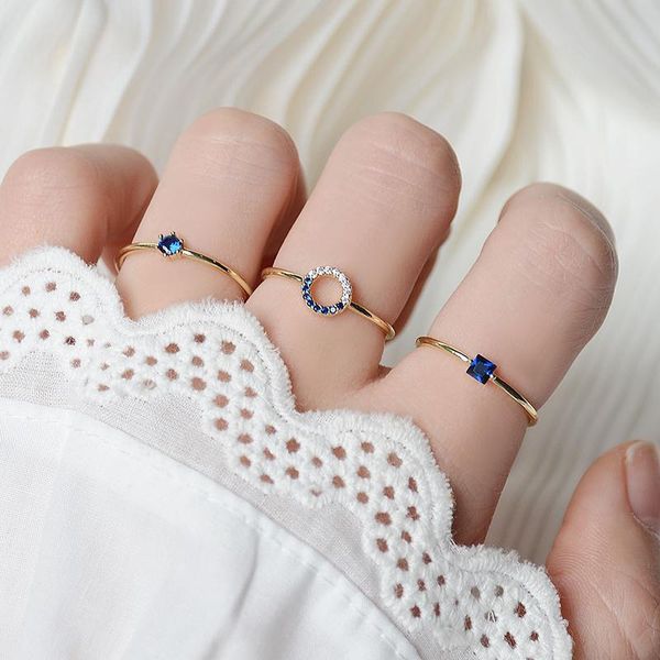 cluster rings delicate jewelry 14k real gold adjustable crystal for women luxury blue zircon engagement square set, Golden;silver
cluster rings delicate jewelry 14k real gold adjustable crystal for women luxury blue zircon engagement square set, Golden;silver