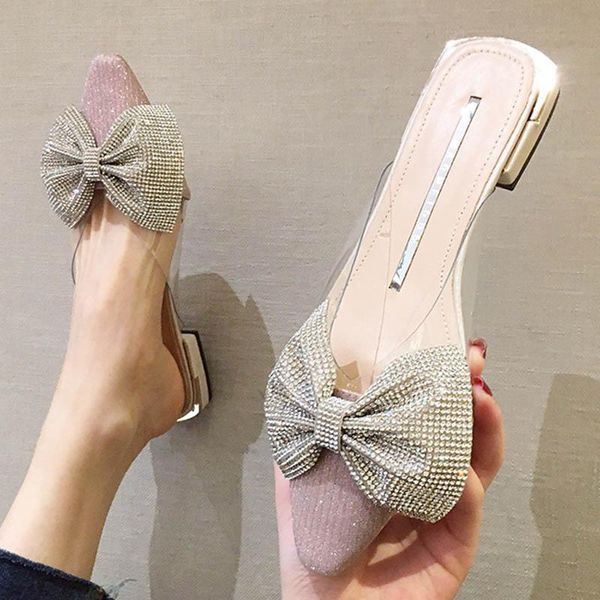 slippers patchwork crystal bowknot pointed toe sequined cloth mules women flipflops shoes woman slip on low thick heel slide2021, Black
slippers patchwork crystal bowknot pointed toe sequined cloth mules women flipflops shoes woman slip on low thick heel slide2021, Black
