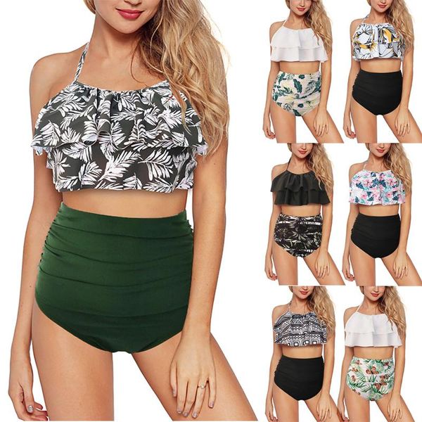 women's swimwear 2021 push up unpadded brazilian bikini ruffled set beachwear floral print split swimsuit, White;black
women's swimwear 2021 push up unpadded brazilian bikini ruffled set beachwear floral print split swimsuit, White;black