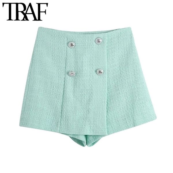 traf women chic fashion with buttons tweed shorts skirts vintage high waist side zipper female skorts mujer 210621, White;black
traf women chic fashion with buttons tweed shorts skirts vintage high waist side zipper female skorts mujer 210621, White;black