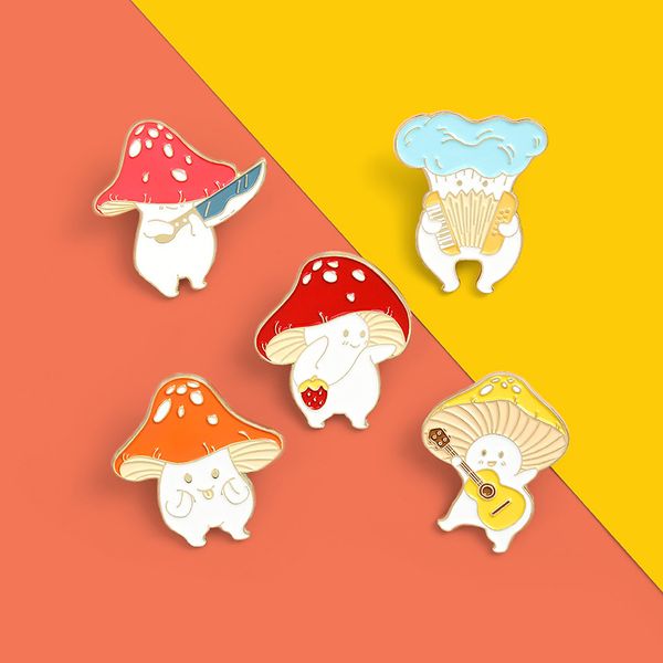 cute mushroom brooch set 5pcs alloy gold plated enamel paint guitar accordion badges for girls pin shirt jewelry gift clothes accessories, Gray
cute mushroom brooch set 5pcs alloy gold plated enamel paint guitar accordion badges for girls pin shirt jewelry gift clothes accessories, Gray
