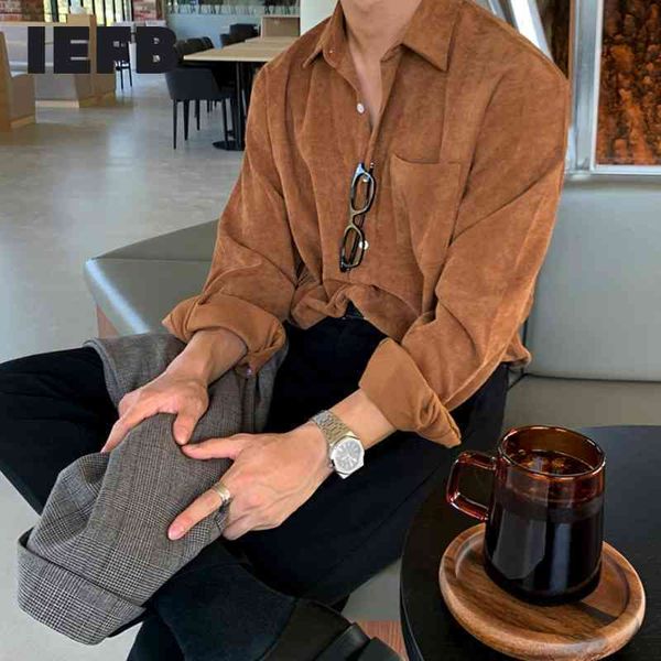 iefb corduroy shirts men's spring long sleeve vintage korean fashion mans double pockets loose blouse 9y5899 210524, White;black
iefb corduroy shirts men's spring long sleeve vintage korean fashion mans double pockets loose blouse 9y5899 210524, White;black