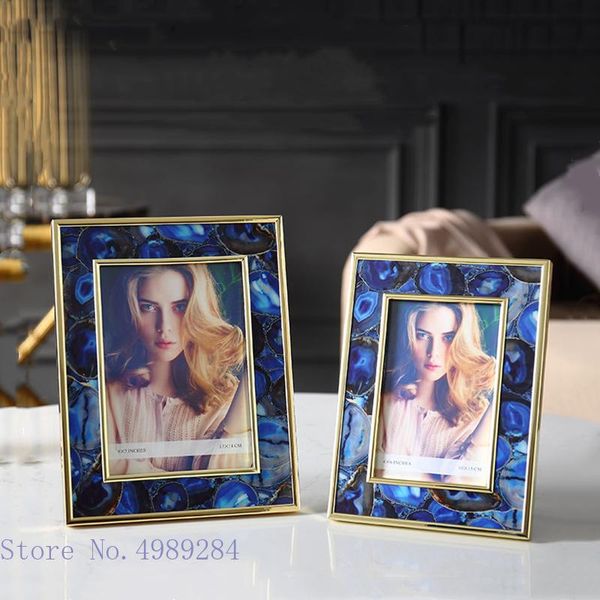 creative metal po frame blue agate stone pattern rectangle storage display deskaccessories home decoration frames
creative metal po frame blue agate stone pattern rectangle storage display deskaccessories home decoration frames