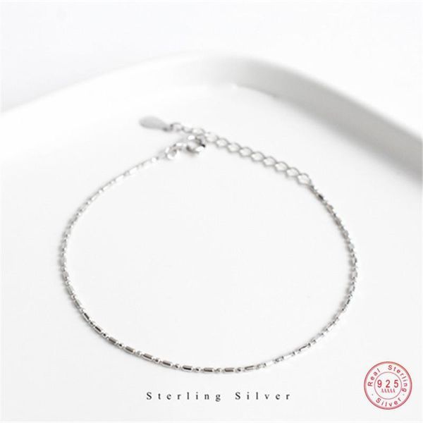 link, chain 925 sterling silver minimalist style bracelet for women classic fashion student couple wristband jewelry accessories, Black
link, chain 925 sterling silver minimalist style bracelet for women classic fashion student couple wristband jewelry accessories, Black