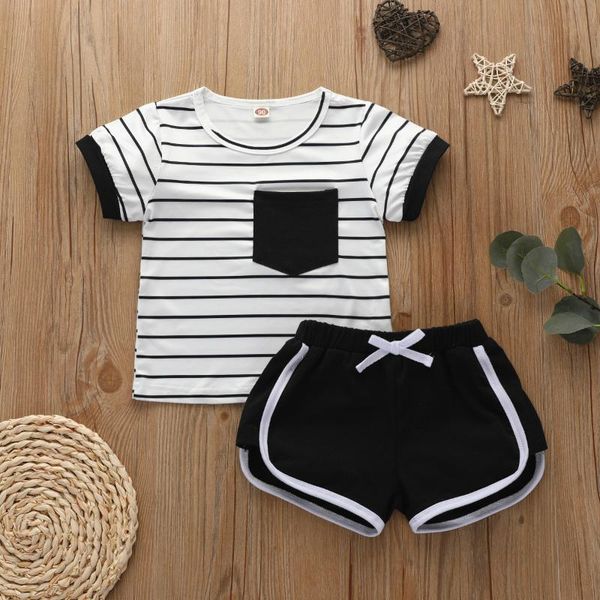 zestawy odzieżowe kids baby 2 sztuk outfit set casual krótki rÄkaw paski koszulka spodenki dzieci, White
zestawy odzieżowe kids baby 2 sztuk outfit set casual krótki rÄkaw paski koszulka spodenki dzieci, White