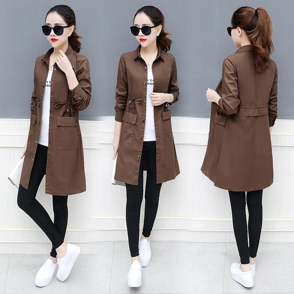 women's trench coats shirt long sleeves in the section 2021 autumn korean fashion casual temperament wild loose jacket, Tan;black
women's trench coats shirt long sleeves in the section 2021 autumn korean fashion casual temperament wild loose jacket, Tan;black