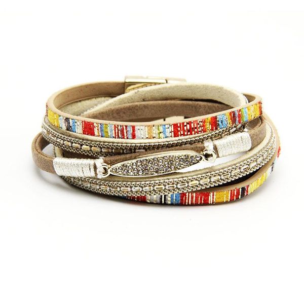 charm bracelets 2021 fashion leather bracelet for women & men crystal multilayer wrap magnetic buckle bohemian style bangle jewelry couple g, Golden;silver
charm bracelets 2021 fashion leather bracelet for women & men crystal multilayer wrap magnetic buckle bohemian style bangle jewelry couple g, Golden;silver