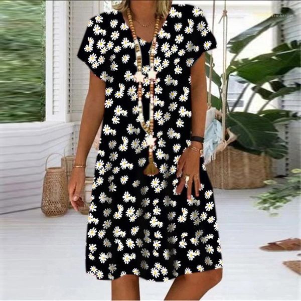 women's swimwear summer women boho beach dress daisy print plus size dresses loose short sleeves o-neck holiday a-line vestidos robe lo, White;black
women's swimwear summer women boho beach dress daisy print plus size dresses loose short sleeves o-neck holiday a-line vestidos robe lo, White;black